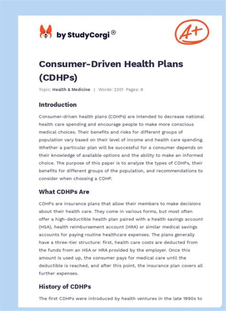 Are consumer driven health plans good