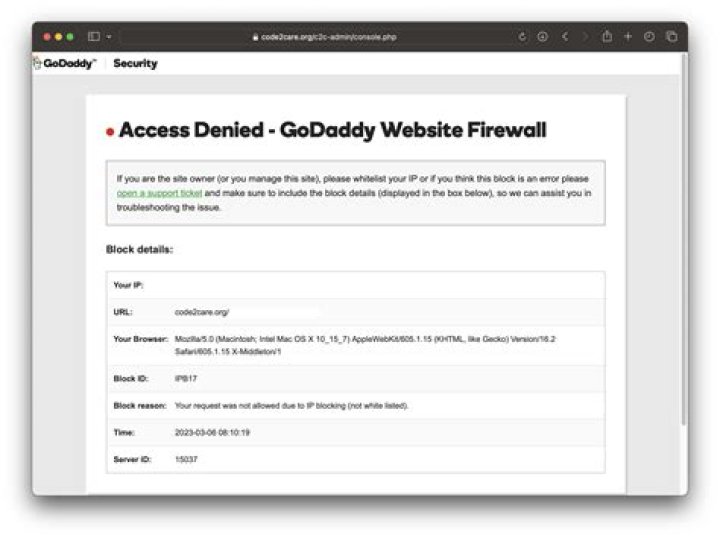 Does GoDaddy block IP address