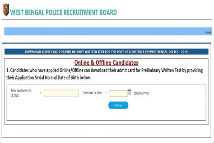 How can I check my West Bengal police admit card?