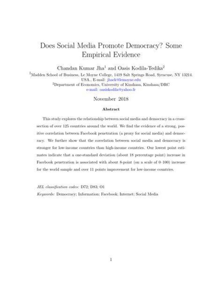 How can social media promote democracy?