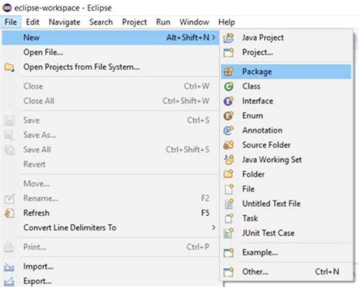 How do I change the default package in eclipse