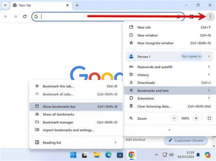 How do I remove icons from Chrome bookmark bar?