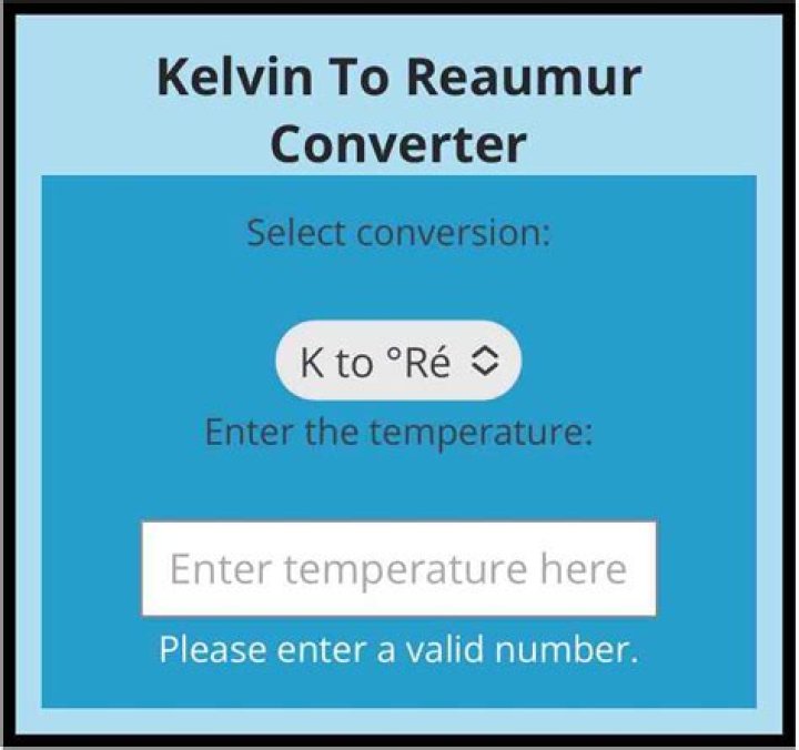 How do you convert reaumur to Kelvin