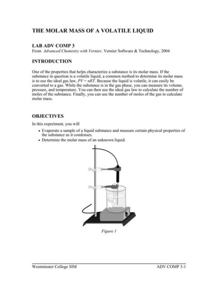 How do you find the molar mass of a volatile liquid lab?