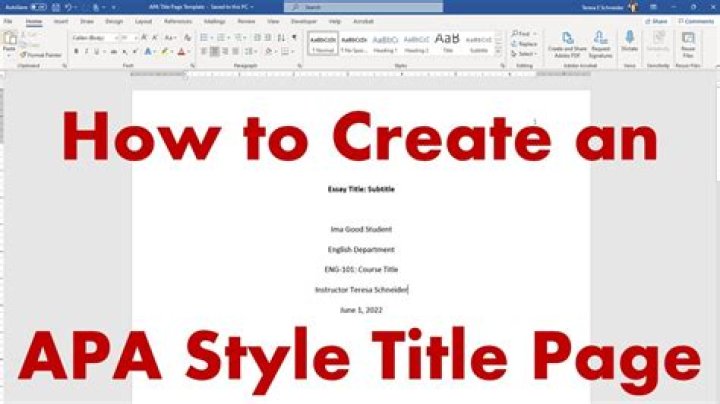 How do you format a title page in APA