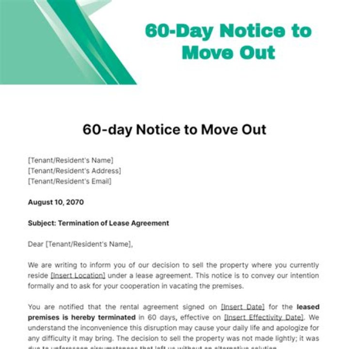 How do you give a 60 day notice for an apartment
