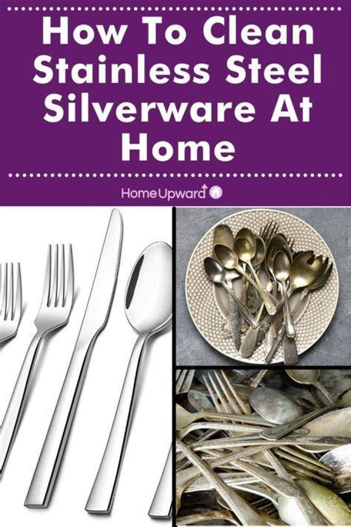 How do you remove stains from stainless steel silverware?