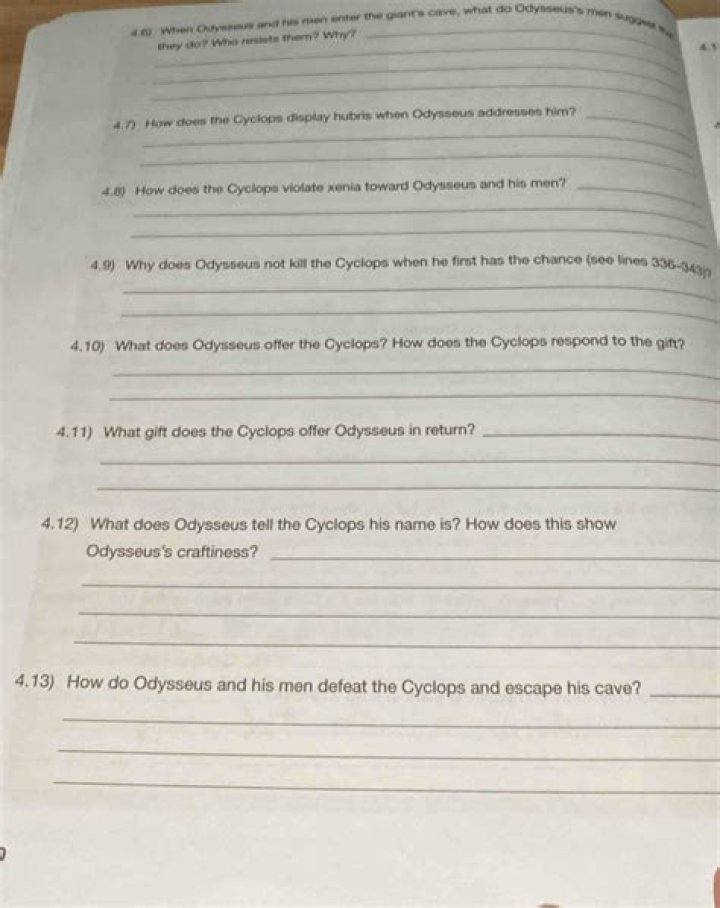 How does the Cyclops violate Xenia toward Odysseus and his men