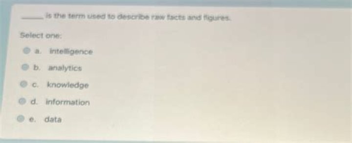 Is the term used to describe raw facts and figures