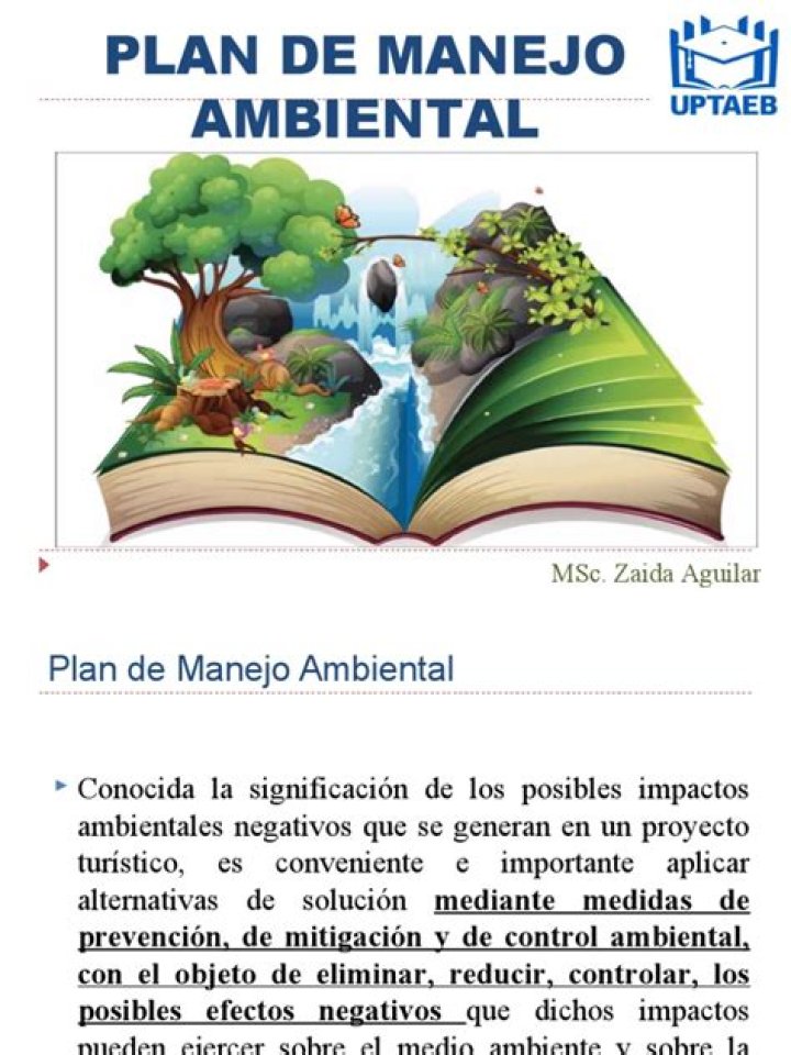 Que incluye un plan de manejo ambiental?