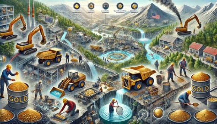 What are 3 methods of gold mining?
