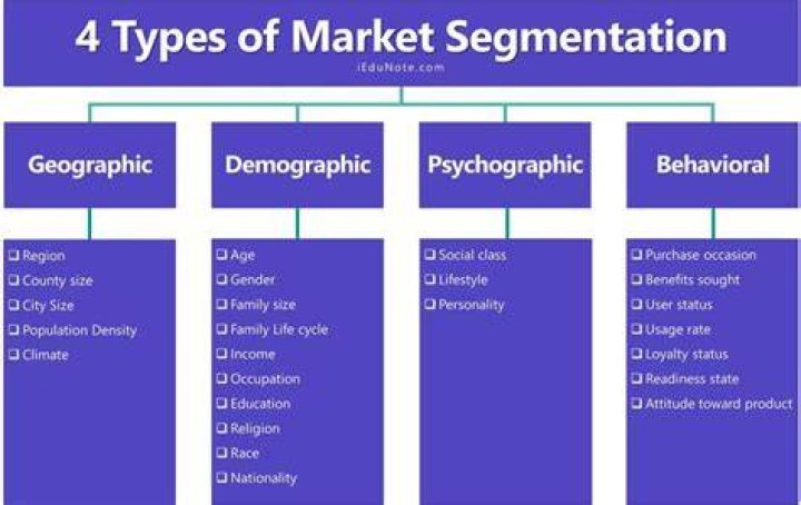 What are the 4 types of market segmentation?
