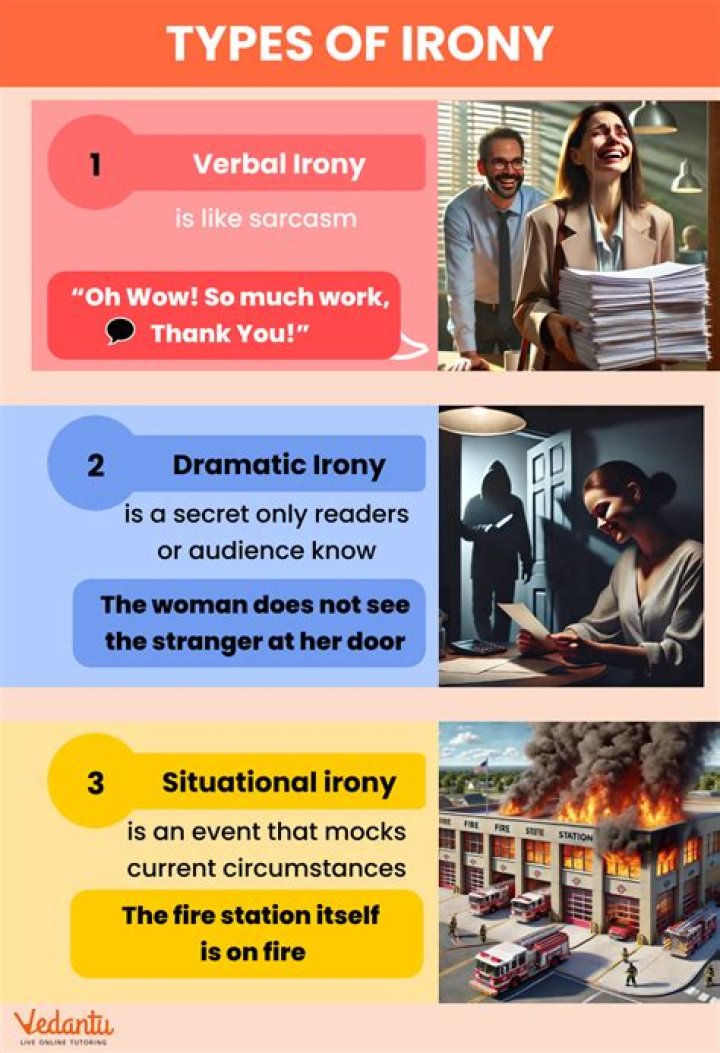 What are the 5 examples of irony?