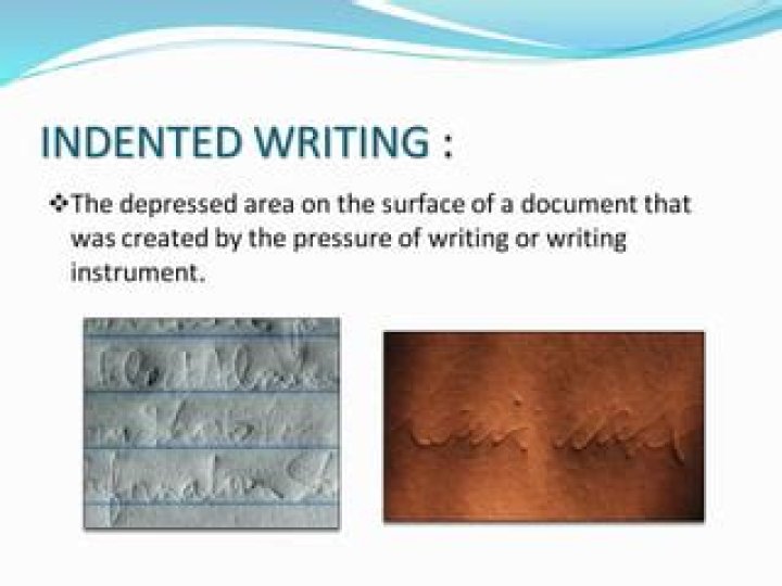 What are the two methods of determining indented writing