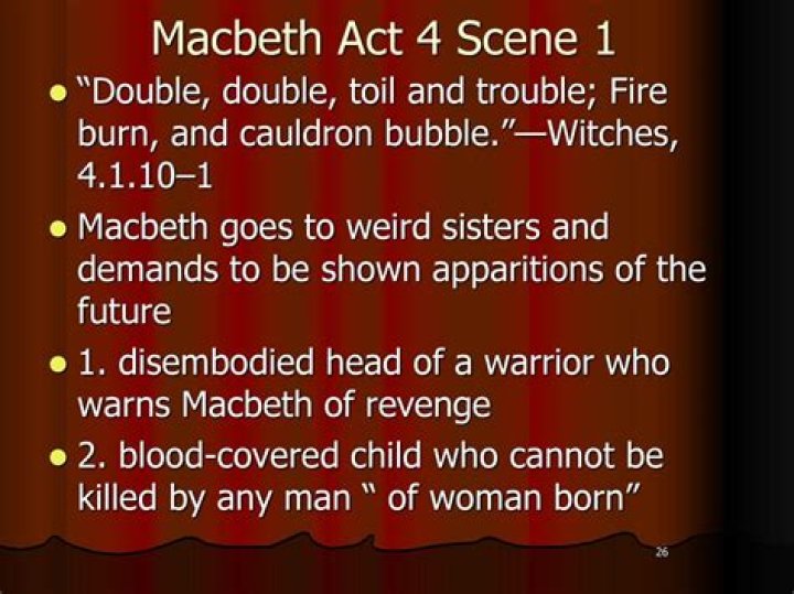 What are the witches doing in the beginning of Act 4
