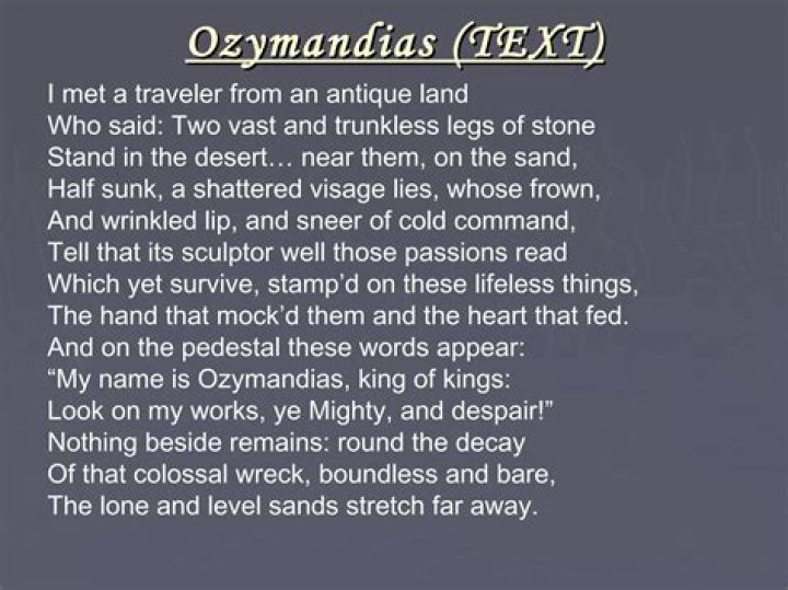 What did the traveler see in Ozymandias