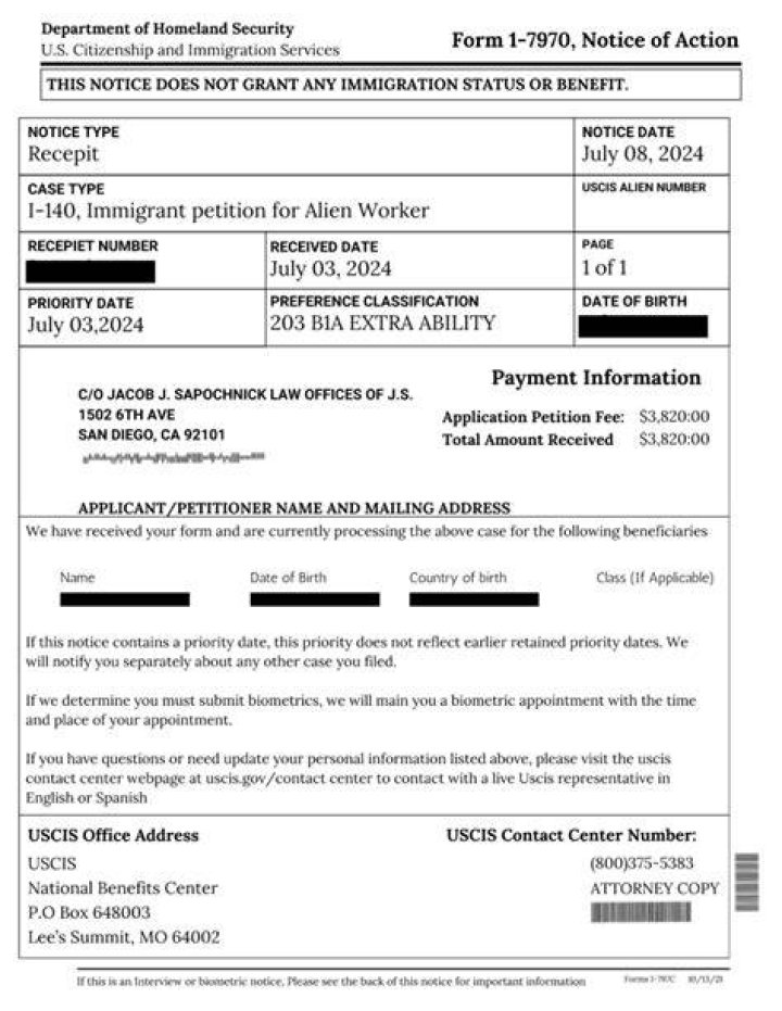 What does I-797 Notice of Action mean?