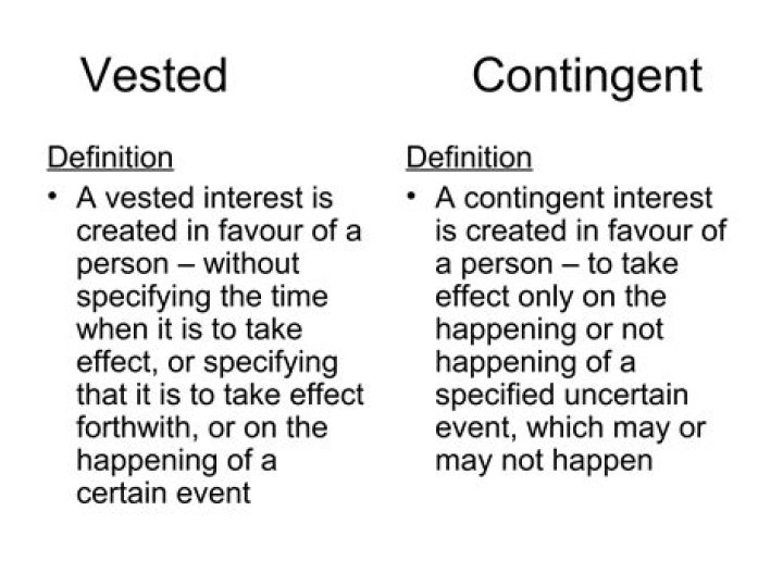 What does it mean when a property is vested