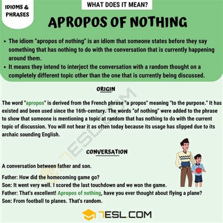What does so apropos mean?