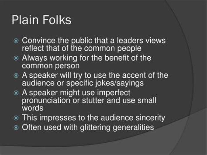 What is plain folks in English?