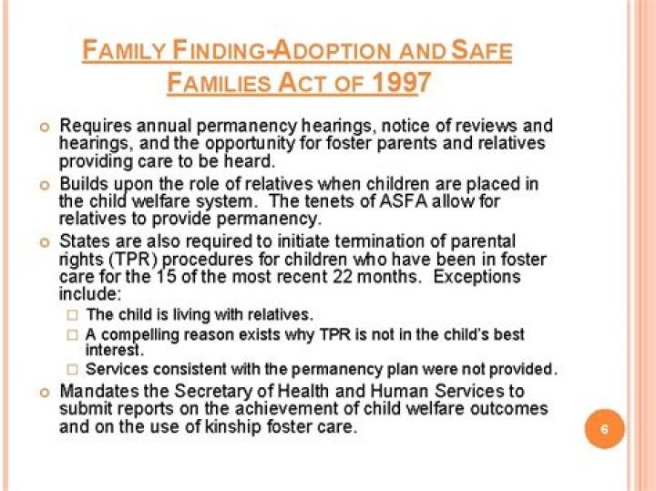 What is the Adoption and Safe Families Act of 1997