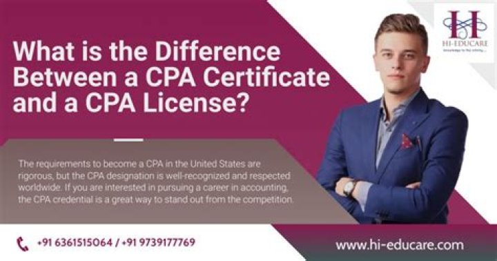 What is the difference between CPA certificate and license