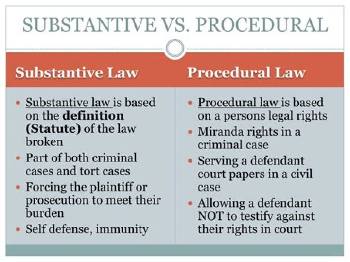 What is the difference between substantive and procedural law
