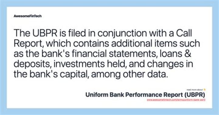 What is the Uniform Bank Performance Report