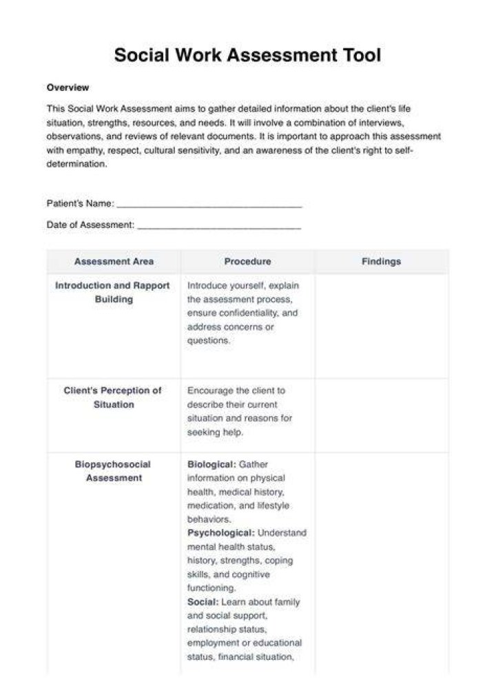What makes a good assessment social work