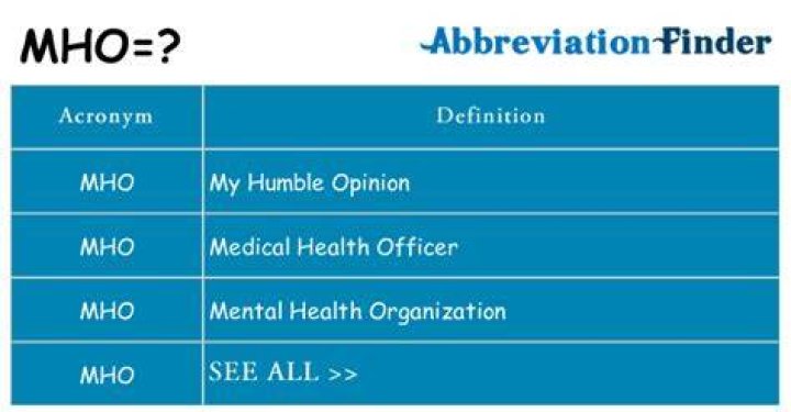 What MHO means?
