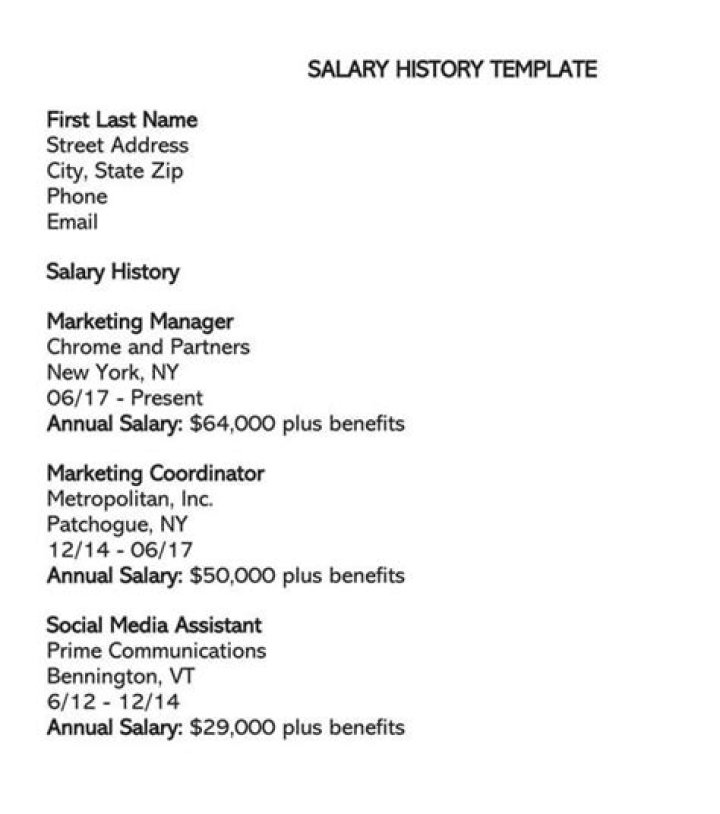 Whats a salary history