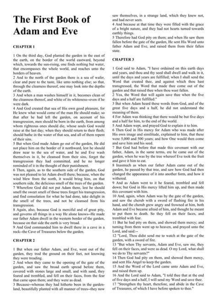 Where did the book of Adam and Eve come from