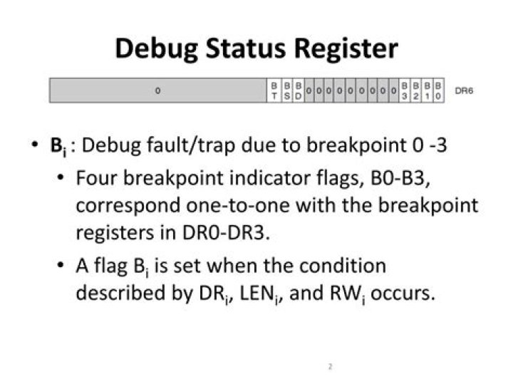 Which is debug status register?
