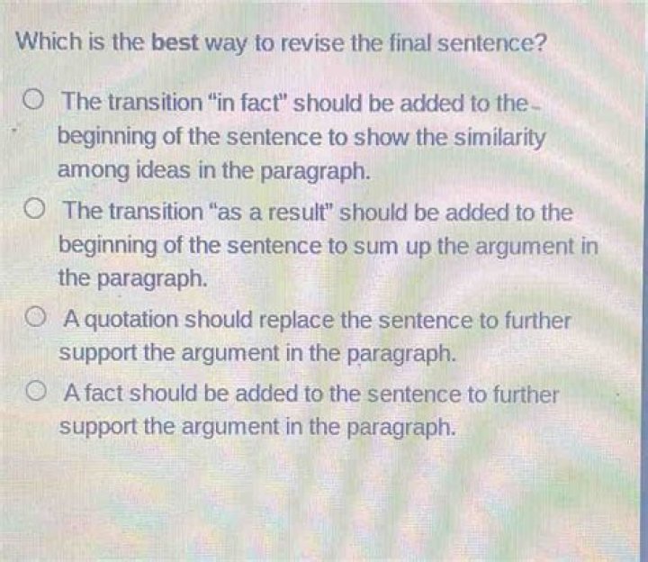 Which is the best way to revise the final sentence
