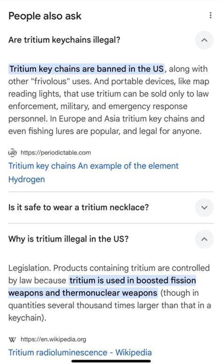 Why is tritium illegal?